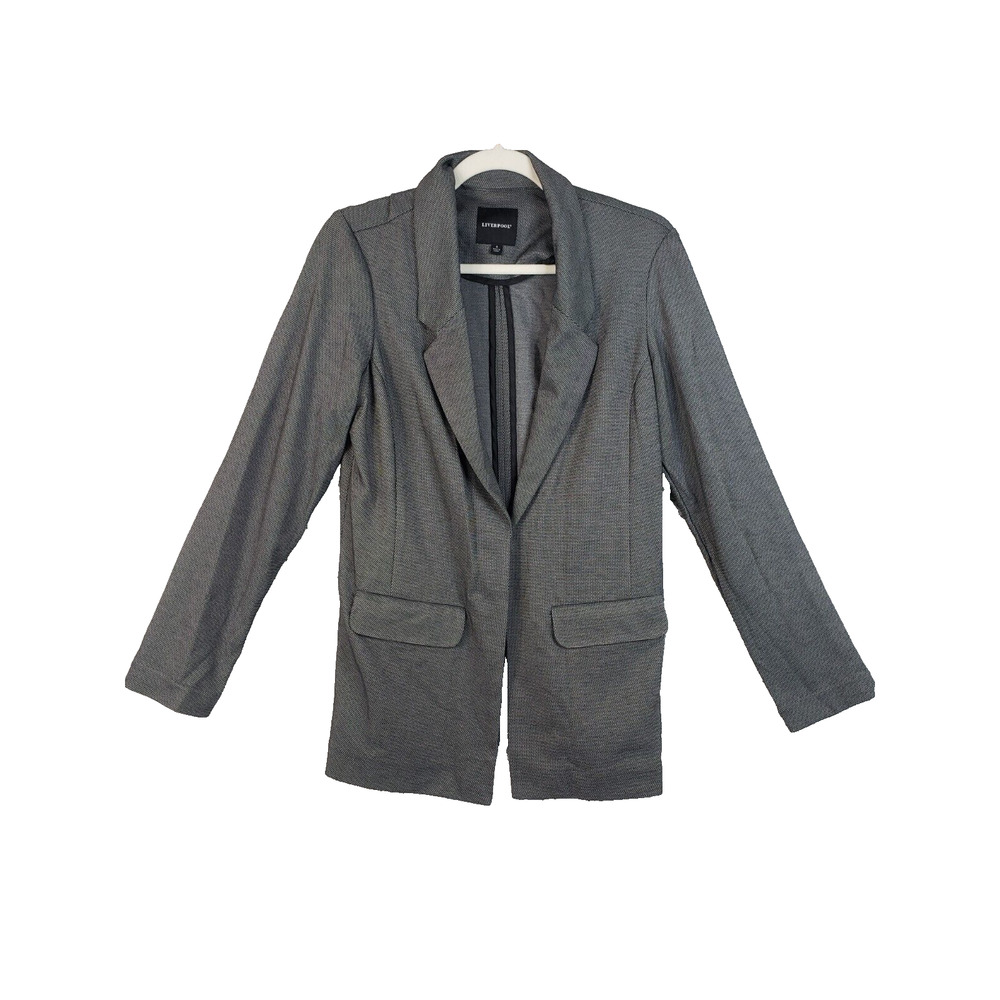 Liverpool Los Angeles Blazer Women's S Gray Herringbone Tailored Workwear